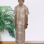 Privisha Silk Kids Shirt and Dhotis Combo Set – Silver Green