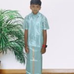 Privisha Silk Kids Shirt and Dhotis Combo Set – Peacock Blue