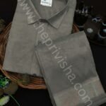 Privisha Silk Shirt and Dhotis Combo Set – Silver Green