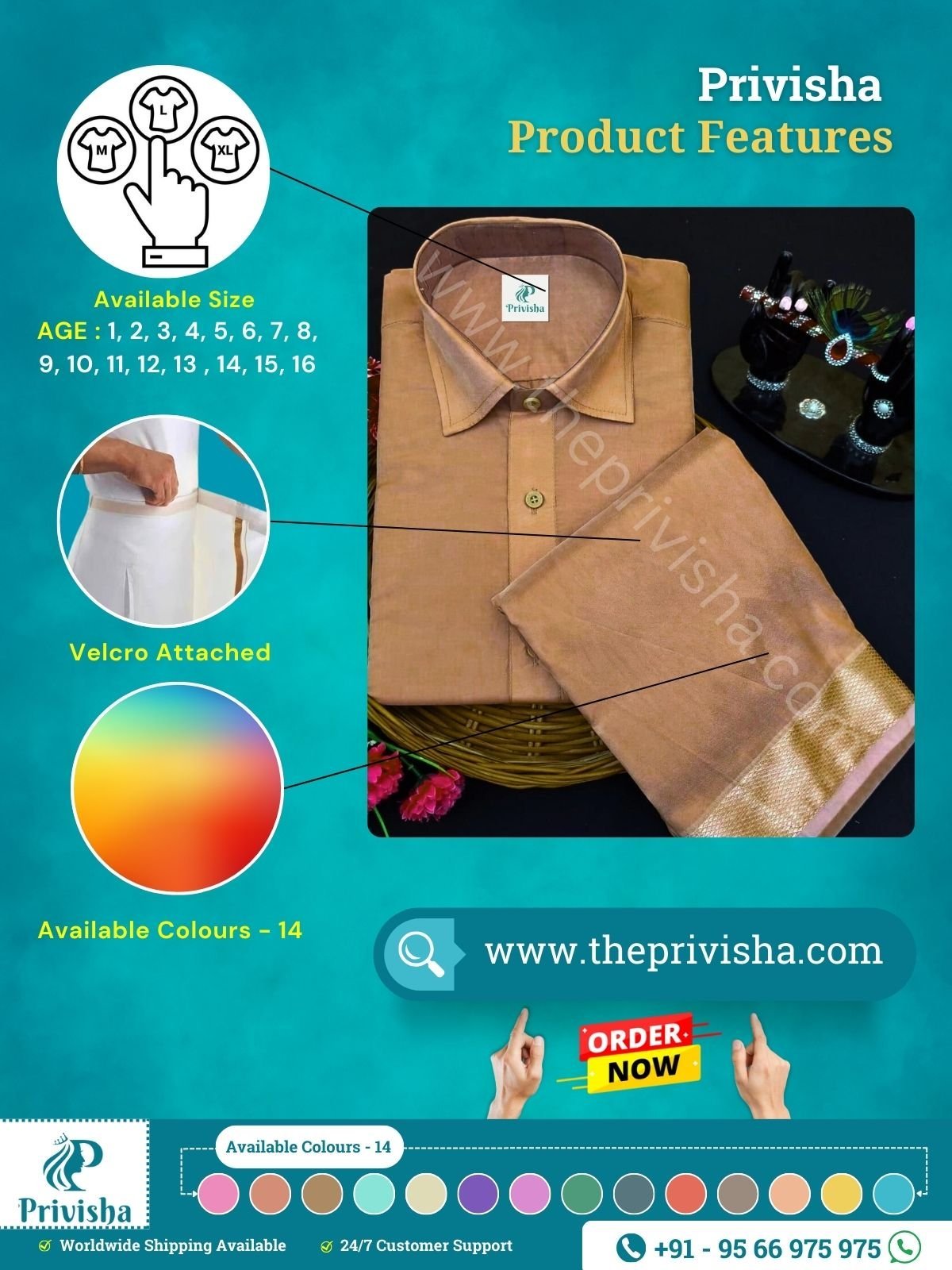 Privisha-Coffee-Silk-Shirt-and-dhoti-combo-Set-features-1.jpg
