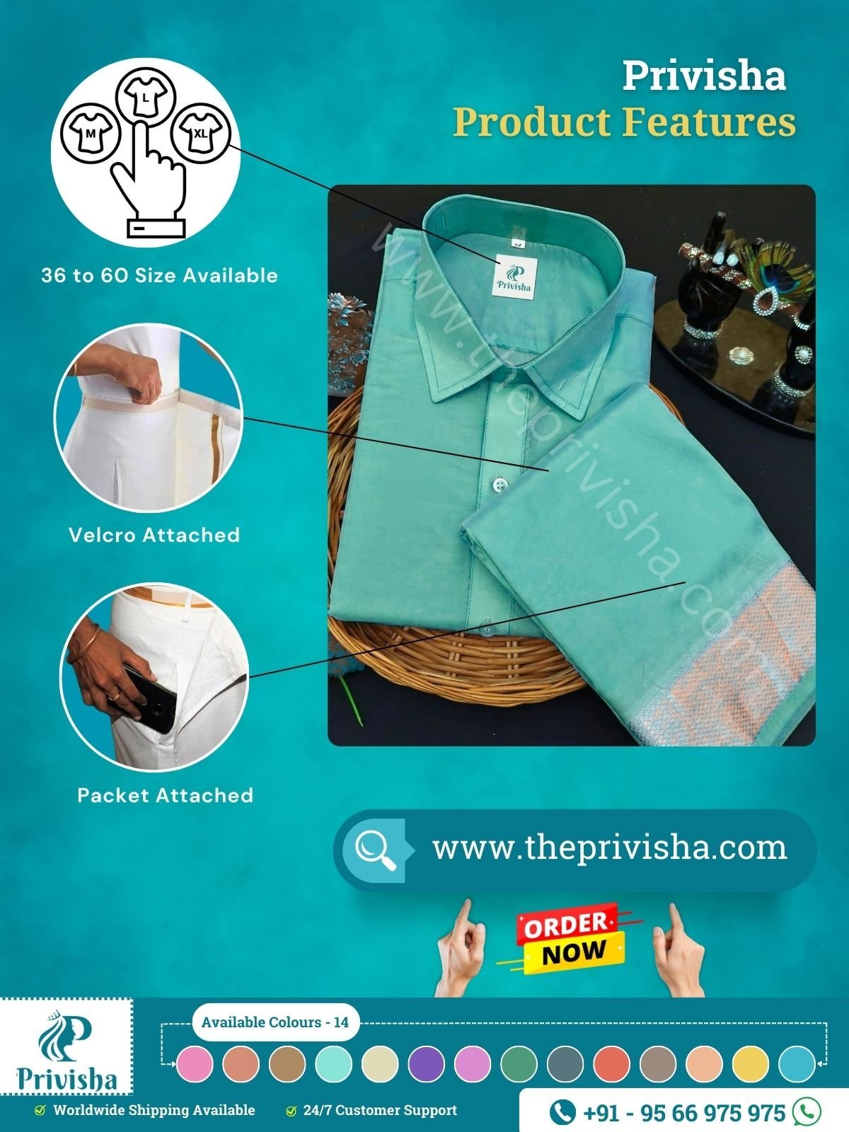 Privisha-Elegance-green-Silk-Shirt-and-dhoti-combo-Set-features.jpg