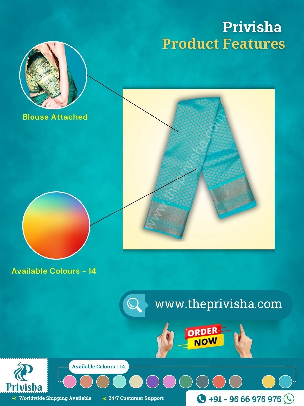 Privisha-Peacock-Blue-Soft-Silk-Saree-combo-Set-features.jpg