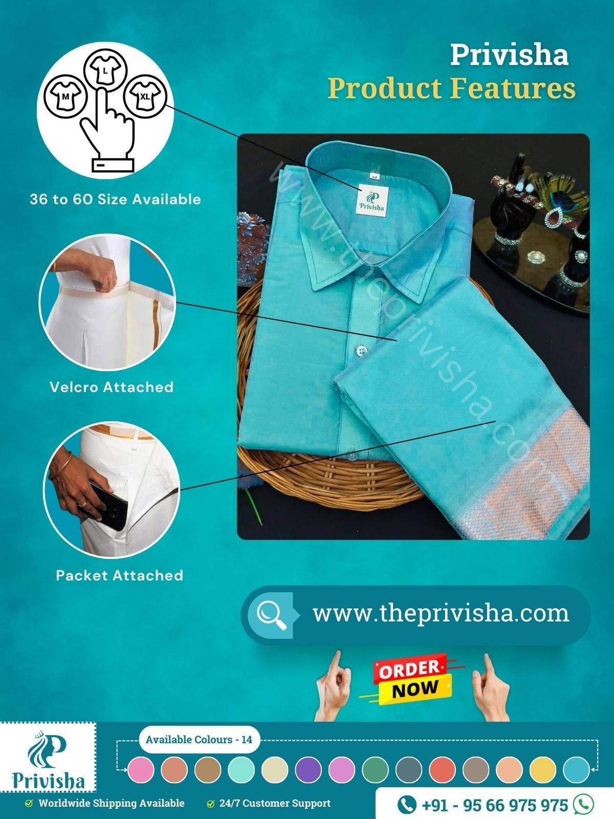 Privisha-Peacock-blue-Silk-Shirt-and-dhoti-combo-Set-features.jpg