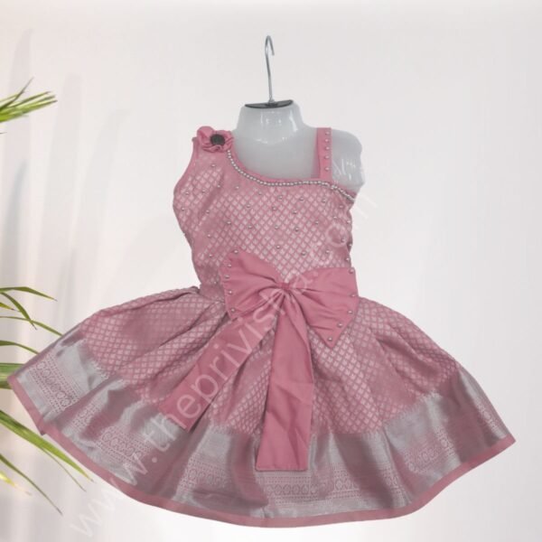 Privisha Soft Silk Gown Combo Set - Baby Pink