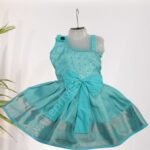 Privisha Soft Silk Gown Combo Set - Peacock Blue