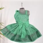 Privisha Soft Silk Gown Combo Set - Pista Green