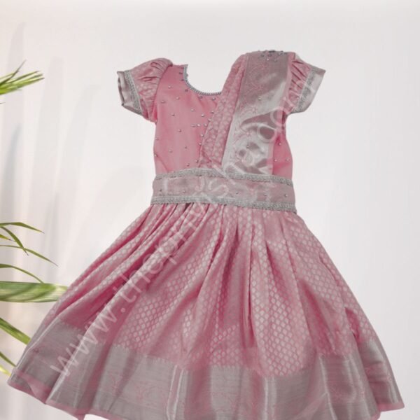 Privisha Soft Silk Pattu Pavadai Combo Set – Baby Pink
