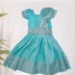 Privisha Soft Silk Pattu Pavadai Combo Set – Peacock Blue