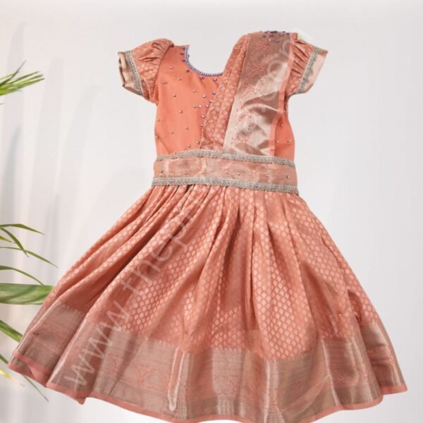 Privisha Soft Silk Pattu Pavadai Combo Set – Royal Orange