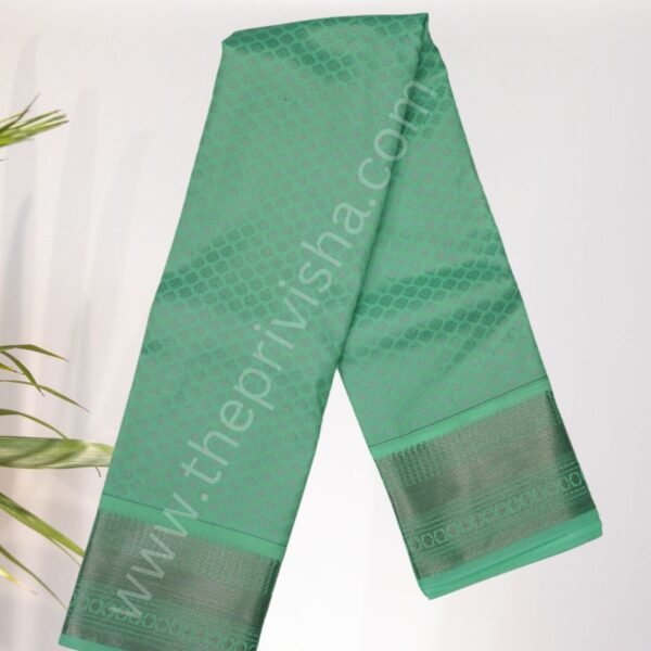 Privisha Soft Silk Saree Combo Set - Pista Green